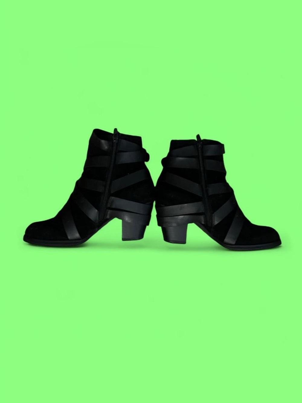 Source Unknown Black Strappy Ankle Booties